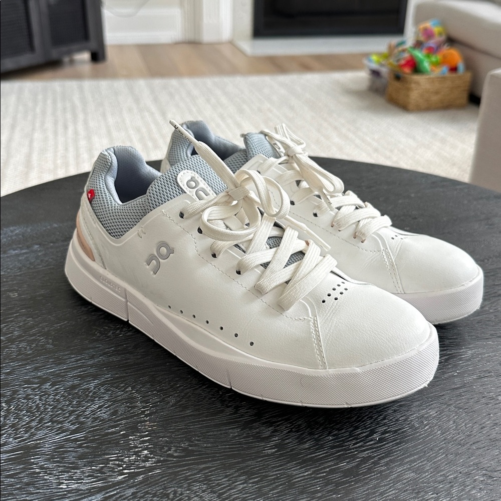 On Running White and Gray Sneakers